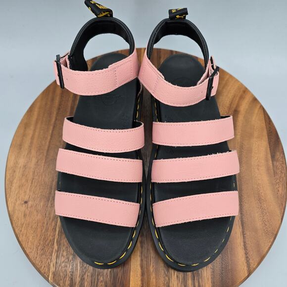 Dr Martens Blaire Sandals Women's 10 Pink Leather Ankle Strap Platform Comfort - Picture 5 of 7